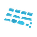 Durable 13 Pieces Silicone Anti Dust Plug Stopper Set For Laptop Notebook Blue