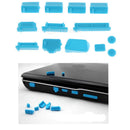 Durable 13 Pieces Silicone Anti Dust Plug Stopper Set For Laptop Notebook Blue