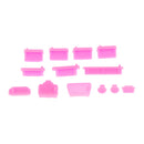 Durable 13 Pieces Silicone Anti Dust Plug Stopper Set For Laptop Notebook Pink