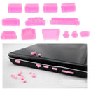 Durable 13 Pieces Silicone Anti Dust Plug Stopper Set For Laptop Notebook Pink