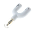 3.5mm Stereo Splitter Audio to Mic Headset Jack Plug Adapter for Smartphone White