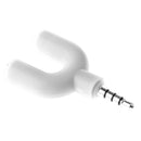 3.5mm Stereo Splitter Audio to Mic Headset Jack Plug Adapter for Smartphone White