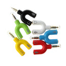 3.5mm Stereo Splitter Audio to Mic Headset Jack Plug Adapter for Smartphone White