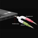 3.5mm Stereo Splitter Audio to Mic Headset Jack Plug Adapter for Smartphone White