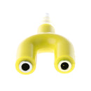 3.5mm Stereo Splitter Audio to Mic Headset Jack Plug Adapter for Smartphone Yellow