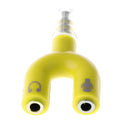 3.5mm Stereo Splitter Audio to Mic Headset Jack Plug Adapter for Smartphone Yellow