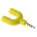 3.5mm Stereo Splitter Audio to Mic Headset Jack Plug Adapter for Smartphone Yellow