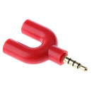 3.5mm Stereo Splitter Audio to Mic Headset Jack Plug Adapter for Smartphone Red