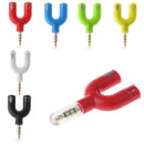 3.5mm Stereo Splitter Audio to Mic Headset Jack Plug Adapter for Smartphone Red