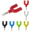 3.5mm Stereo Splitter Audio to Mic Headset Jack Plug Adapter for Smartphone Red