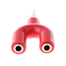 3.5mm Stereo Splitter Audio to Mic Headset Jack Plug Adapter for Smartphone Red