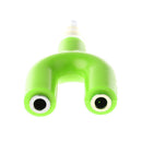 3.5mm Stereo Splitter Audio to Mic Headset Jack Plug Adapter for Smartphone Green