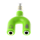 3.5mm Stereo Splitter Audio to Mic Headset Jack Plug Adapter for Smartphone Green