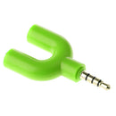 3.5mm Stereo Splitter Audio to Mic Headset Jack Plug Adapter for Smartphone Green