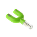 3.5mm Stereo Splitter Audio to Mic Headset Jack Plug Adapter for Smartphone Green