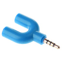 3.5mm Stereo Splitter Audio to Mic Headset Jack Plug Adapter for Smartphone Blue
