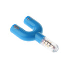 3.5mm Stereo Splitter Audio to Mic Headset Jack Plug Adapter for Smartphone Blue