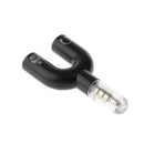 3.5mm Stereo Splitter Audio to Mic Headset Jack Plug Adapter for Smartphone Black