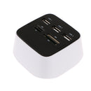 3Port USB 2.0 Hub with M2 TF MS Card Reader Colorful LED Light for Laptop