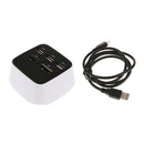 3Port USB 2.0 Hub with M2 TF MS Card Reader Colorful LED Light for Laptop