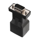 Black Extender VGA Male to RJ45 Network Cable Cord Female Adapter for PC laptop DVR