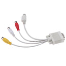 15 Pin VGA SVGA to 4 pin S-Video 3 RCA AV TV Out Cable Cord Adapter Converter for PC Laptop
