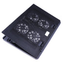 2 USB 4 Fans Cooling Fans Laptop Cooler Cooling Pad Base LED Notebook Cooler Computer USB Fan Stand for 12''-17'' Laptop PC
