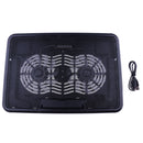 Ergonomic Quiet Laptop Cooling Pad Cooler Stand w/ 2 USB Powered Fans LED Blue Light