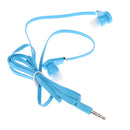 3.5mm Earbuds Isolated-Noise Flat Noodle Cable Stereo Super Bass In-Ear Headphone for Samsung Blue