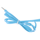 3.5mm Earbuds Isolated-Noise Flat Noodle Cable Stereo Super Bass In-Ear Headphone for Samsung Blue