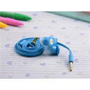 3.5mm Earbuds Isolated-Noise Flat Noodle Cable Stereo Super Bass In-Ear Headphone for Samsung Blue