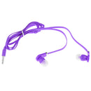 3.5mm Earbuds Isolated-Noise Flat Noodle Cable Stereo Super Bass In-Ear Headphone for Samsung Purple