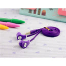 3.5mm Earbuds Isolated-Noise Flat Noodle Cable Stereo Super Bass In-Ear Headphone for Samsung Purple