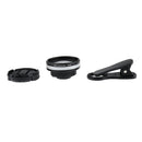 Universal Optical Glass No Distortion 0.6X Wide-angle Lens Clip-on Phone Silver+Black