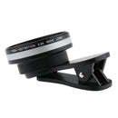 Universal Optical Glass No Distortion 0.6X Wide-angle Lens Clip-on Phone Silver+Black