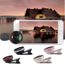 Universal Optical Glass No Distortion 0.6X Wide-angle Lens Clip-on Phone Silver+Black
