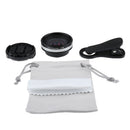 Universal Optical Glass No Distortion 0.6X Wide-angle Lens Clip-on Phone Silver+Black