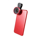 Universal Optical Glass No Distortion 0.6X Wide-angle Lens Clip-on Phone Silver+Black