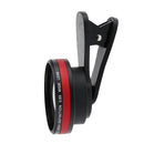 Universal Optical Glass No Distortion 0.6X Wide-angle Lens Clip-on Mobile Phone Red+Black