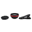 Universal Optical Glass No Distortion 0.6X Wide-angle Lens Clip-on Mobile Phone Red+Black