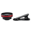 Universal Optical Glass No Distortion 0.6X Wide-angle Lens Clip-on Mobile Phone Red+Black