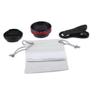 Universal Optical Glass No Distortion 0.6X Wide-angle Lens Clip-on Mobile Phone Red+Black