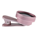 HD 0.6X Wide-angle Lens Without Distortion Clip-on w/ Protective Bag for for Samsung Huawei Smart Phone Rose Gold
