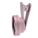 HD 0.6X Wide-angle Lens Without Distortion Clip-on w/ Protective Bag for for Samsung Huawei Smart Phone Rose Gold