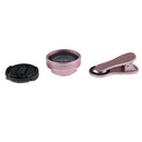 HD 0.6X Wide-angle Lens Without Distortion Clip-on w/ Protective Bag for for Samsung Huawei Smart Phone Rose Gold