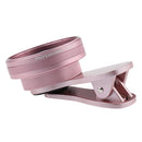 HD 0.6X Wide-angle Lens Without Distortion Clip-on w/ Protective Bag for for Samsung Huawei Smart Phone Rose Gold