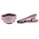 HD 0.6X Wide-angle Lens Without Distortion Clip-on w/ Protective Bag for for Samsung Huawei Smart Phone Rose Gold