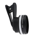 Universal 2 in1 Clip-on Optical Glass No Distortion HD 2X Wide-angle Lens for Mobile Phone Silver+Black