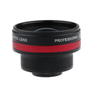 Universal 2 in1 Clip-on Optical Glass No Distortion HD 2X Wide-angle Lens for Mobile Phone Red+Black
