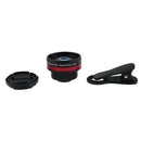 Universal 2 in1 Clip-on Optical Glass No Distortion HD 2X Wide-angle Lens for Mobile Phone Red+Black